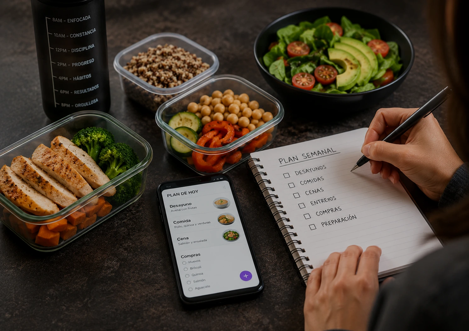Planificación de comidas y hábitos, ejemplo de método práctico y flexible